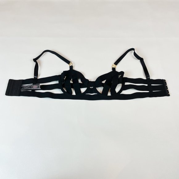 NWOT Victoria's Secret Bra 32C Unlined Balconet Strappy Banded Black - Picture 4 of 8